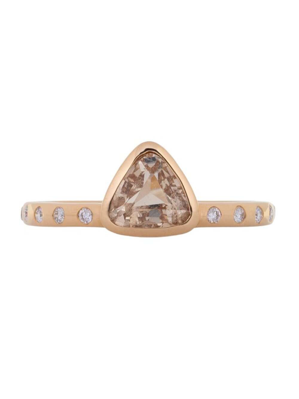 1Ct Ceylon Yellow Sapphire Ring with Flush-Set Diamonds in Solid 14K Gold